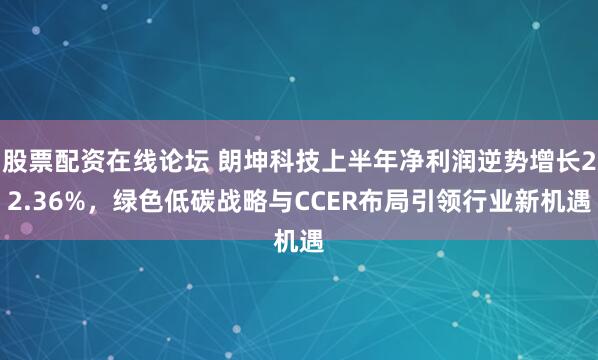 股票配资在线论坛 朗坤科技上半年净利润逆势增长22.36%，绿色低碳战略与CCER布局引领行业新机遇