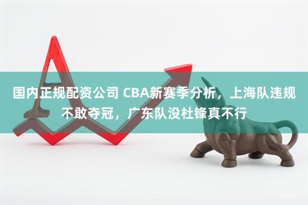 国内正规配资公司 CBA新赛季分析，上海队违规不敢夺冠，广东队没杜锋真不行